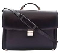 Genuine Leather Business Briefcase for Men Classic Executive Bag HENRY (Black)