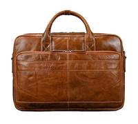 Genuine Leather Business Briefcase for Men - Large Capacity Office Work Document Bag - Vintage Laptop Bag (brown,L40 x W30 x H10 cmL15.7×W11.8×H3.9in)