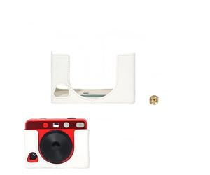 Genuine Leather Camera Case Compatible with Leica Sofort 2, Full-Body Protective Cover with Precise Cutouts for Instant Film Photography and Daily Use (White)