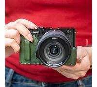 Genuine Leather Camera Half Case Cover for S9 Camera Suitcase (Case Only,Green)