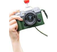 Genuine Leather Camera Half Case Cover for XT50 X-T50 Camera Protective Sleeve Bag Suitcase (Case Only,Green)