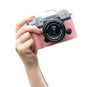 Genuine Leather Camera Half Case Cover for XT50 X-T50 Camera Protective Sleeve Bag Suitcase (Case Only,Pink)