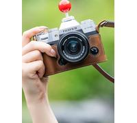 Genuine Leather Camera Half Case Cover for XT50 X-T50 Camera Protective Sleeve Bag Suitcase (Case Only,Crazy horse)