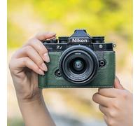 Genuine Leather Camera Half Case Cover with Hand Grip for Zf Camera Accessories Retro Cover Handmade (Green Case Case Only)