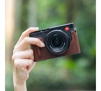 Genuine Leather Camera Half Case With Handle Grip For D-LUX8 LUX8 Protect Cover (Coffe Case Only)