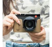 Genuine Leather Camera Half Case With Handle Grip For Q3 Q 3 Protect Cover (Grey Case Only)