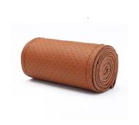 Genuine Leather Car Steering Wheel Cover With Needles Thread 37-38cm Diameter Diy Braid Cowhide Steering Wheel Protector Car Steering Wheel Cover(Brown)