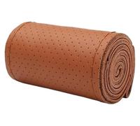Genuine Leather Car Steering Wheel Cover With Needles Thread DIY Braid 37-38cm Anti-Slip Cowhide Steer-Wheel Protector Car Steering Wheel Cover(Brown)