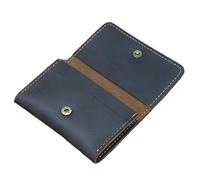 Genuine Leather Card Holder 21pc Men's Genuine Leather Business Card Holder, Credit Card Case Small Card ID Holder(Dark Brown)