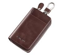 Genuine Leather Card Holder Wallet Keys Pouch Organizer Bag, brown, Fashion