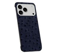 Genuine Leather Case for IPhone 17/17 Air/17 Pro/17 Pro Max, Ultra-Thin Heat Dissipation Minimalist Frameless Case,17pro max,Blue