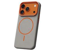 Genuine Leather Case For IPhone 17/17Air/17Pro/17Pro Max, Scratch Resistant Ultra-Slim Case, Magnetic Lens Protection Fashion Cover(Grey,17 Pro Max)