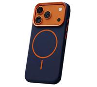Genuine Leather Case For IPhone 17/17Air/17Pro/17Pro Max, Scratch Resistant Ultra-Slim Case, Magnetic Lens Protection Fashion Cover(Blue,17 Pro)
