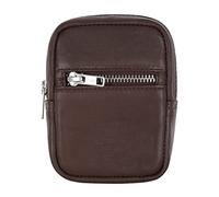 Genuine Leather Cigarette Case with RFID Blocking Card Pocket Belt Loop Pouch (Brown)