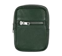 Genuine Leather Cigarette Case with RFID Blocking Card Pocket Belt Loop Pouch (Green)