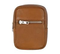 Genuine Leather Cigarette Case with RFID Blocking Card Pocket Belt Loop Pouch (Tan)