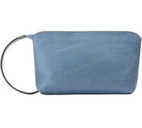 Genuine Leather Clutch Bag for Women Wristlet Handbag Retro Phone Bag Large Capacity Wallet Purse(Blue)