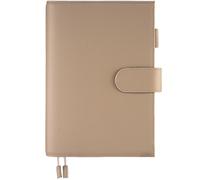 Genuine Leather Cover for A5 Notebooks, Fits Hobonichi Cousin, Midori MD Planners, Leuchtturm1917 and Stalogy with Pen Loop, Card Slots, Side Pockets, Back Pocket and Bookmarks (Taupe)
