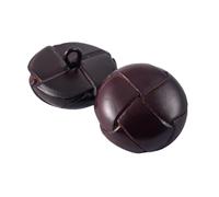 Genuine Leather Covered Buttons, Decorative Metal Buttons for Coats and Jackets, 15mm-25mm, 5pcs in Black and Brown(Dark Brown,28mm)