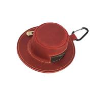 Genuine Leather Cow Boy Hat Shaped Keychain Zippered Bag Small Coin Purse for Men Women Portable Miniature Wallet Cowhides Zippered Money