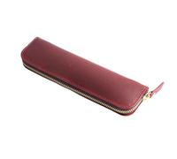 Genuine Leather Crazy Horse Leather Cosmetic Bag Handmade Storage(Red)