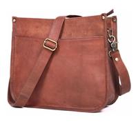 Genuine Leather Crossbody Purse for Women - Rustic Tan & Brown Leather Satchel, Medium Size with Zipper Pocket - Cute Everyday Handbag, Ideal for Moms, Teens, & Ladies - Vintage, Soft, Boho Style,