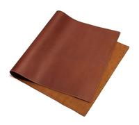 Genuine Leather Desk Mat, Thick Office Desk Pad with Stitched Line, Non-Slip Laptop Writing Pad, Multi-Size Leather Table Protector for Office Desktop(Brown,90x50cm)