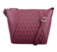 Genuine Leather Diamond Effect Design Cross Body / Shoulder Bag VALITA Red One Size