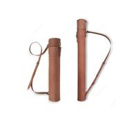 Genuine Leather Document Tube, Moisture-Proof Blueprint Poster Storage Carry Case with Shoulder Strap for Artists, Students(81cm/31.9in)