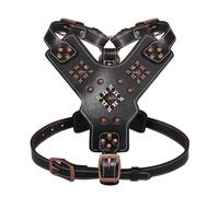Genuine Leather Dog Vest Quick Control Harness Adjustable Genuine Leather Large Dog Harness Soft And Comfortable Pet Harness For Large Dogs German Shepherd Labrador,black,L