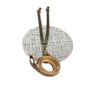 Genuine leather double dog pet lead leash splitter coupler (Coupler + Leash)