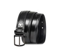 Genuine Leather Dress Belt 30mm/ 1.18” Wide| Single Prong Buckle- Classic Belt for Suits Work Business and Casual -Style EX30 (BLACK, 33-35” Waist (115cm/45”Strap))