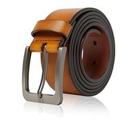 Genuine Leather Dress Belt For Men - Mens Belts For Suits, Jeans, Uniform With Single Prong Buckle - Designed in the USA