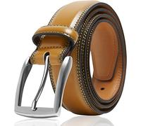 Genuine Leather Dress Belts For Men - Mens Belt For Suits, Jeans, Uniform With Single Prong Buckle - Designed in the USA