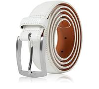 Genuine Leather Dress Belts for Men - Mens Belt for Suits, Jeans, Uniform with Single Prong Buckle - Designed in The USA