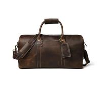Genuine Leather Duffle Bag for Men & Women - 20 Inch Bag, Distressed Brown, 20 inch