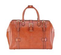 Genuine Leather Duffle Holdall Bag - 55L Vintage Travel Weekender, Overnight Gym Bag - Cowhide Cabin Luggage with Brass Hardware & Adjustable Shoulder Strap - Fits All Laptops