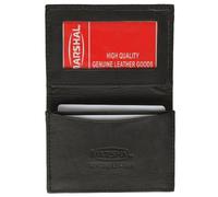 Genuine Leather Expandable Credit Card ID Business Card Holder Wallet - Black -
