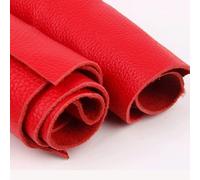Genuine Leather Fabric Vegetable Tanned Cowhide Leather Sheets 1.5mm Thick Multicolor Multiple Sizes(Red,30x60cm)