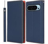 Genuine Leather Flip Case For Google Pixel 10 Pro XL/10 Pro/10 - Wallet Folio With Card Slots, Shockproof Protection & Business Style(Dark Blue,10 Pro)