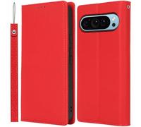 Genuine Leather Flip Case For Google Pixel 10 Pro XL/10 Pro/10 - Wallet Folio With Card Slots, Shockproof Protection & Business Style(Red,10 Pro)