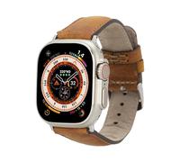 Genuine Leather for Apple Watch Band with Ultra 3/2/1, SE, Series 1-11 - Premium Replacement Strap with Stainless Steel Buckle, Multiple Sizes and Colors (G19, 38-40-41mm Red Buckle)