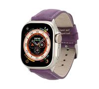 Genuine Leather for Apple Watch Band with Ultra 3/2/1, SE, Series 1-11 - Premium Replacement Strap with Stainless Steel Buckle, Multiple Sizes and Colors (G07, 42-44-45-49mm Silver Buckle)