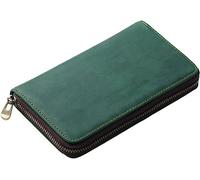 Genuine Leather Fountain Pen Case & Holder - 5 Pen/Pencil Bands, Shockproof, Vintage Design, Handmade - Gift for Man/Woman/Office (Green)