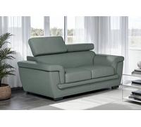 Genuine Leather Grey 2 Seater Sofa