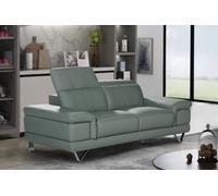 Genuine Leather Grey 2 Seater Sofa Chicago