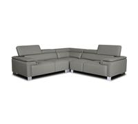 Genuine Leather Grey 2C2 Livorno Corner Sofa