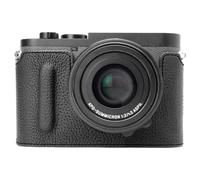 Genuine Leather Half Case Compatible with Leica Q3 Q3 43 Camera, Protective Camera Case with Built-in Hand Grip, Magnetic Bottom Opening for Battery Access, Integrated 1/4” Tripod Mount (Black)