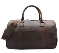 Genuine Leather Holdall Weekend Multi Use Cabin Travel Gym Sports Duffle Bag ADEL (Brown)