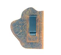 Genuine Leather IWB Gun Holster for Glock 19 42 43X, Ruger LCP LC9S Security 9 Max 9, Taurus G2 G2C G3C GX4, Springfield Hellcat XD, Sig P365 Flower Brown - Right Hand Draw